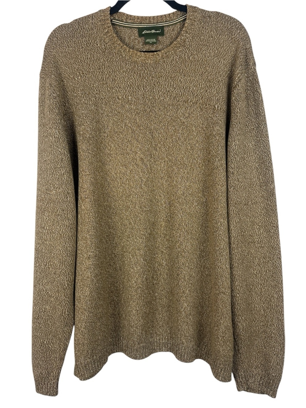 Eddie Bauer Men's XL Brown Marl Crewneck Sweater 100% Cotton Long Sleeve